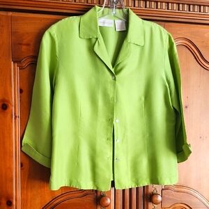 Vibrant Green Women's Button-Down Shirt